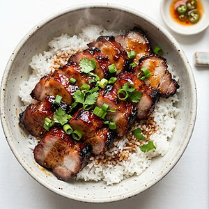 Char Siu Pork Rice Dish