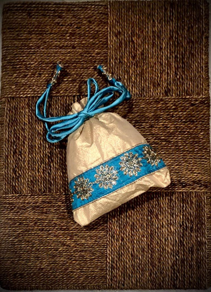 Heirloom Golden Blue Potli