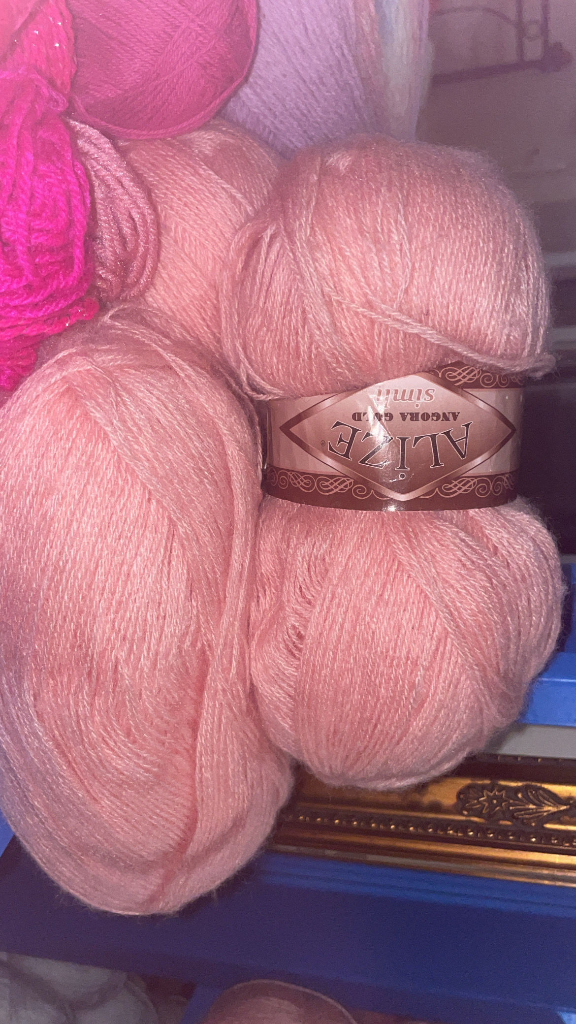 3🧶of Pink Alize angora 363 