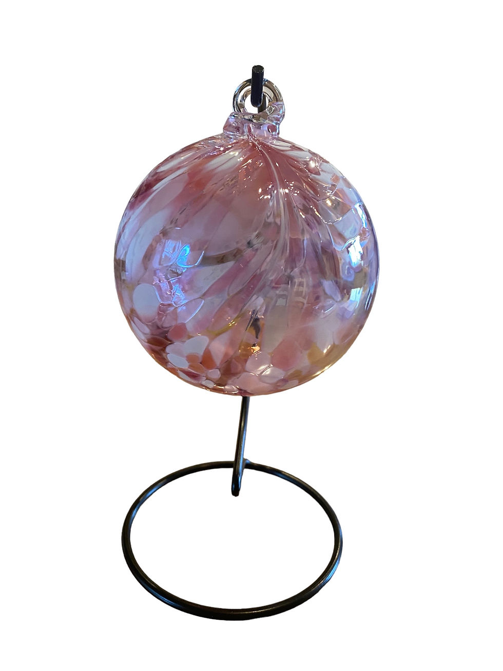 Thumbnail: Feather Design - Flamingo - Friendship Ball - by Sienna Glass