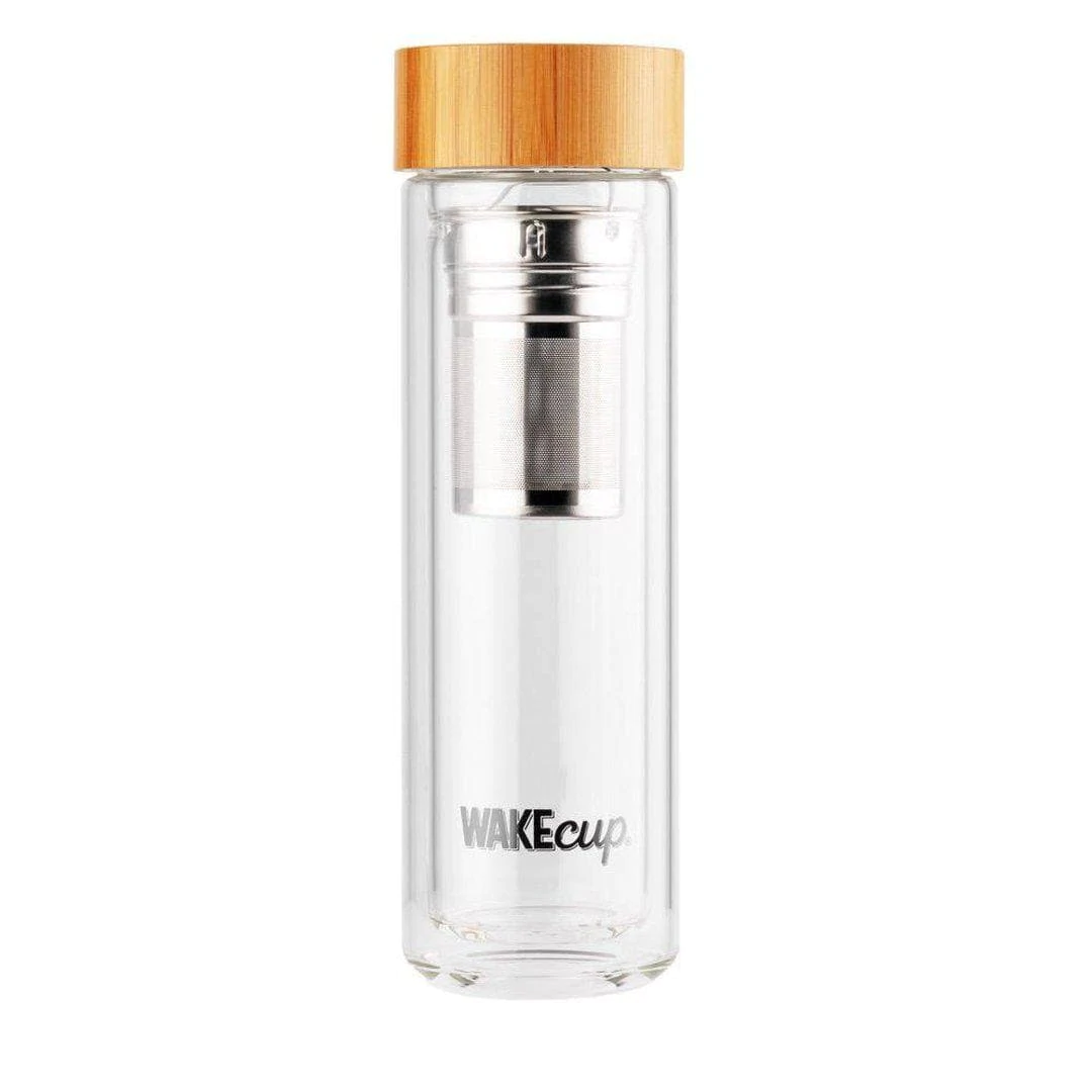WAKEcup Glass Infuser in Bamboo & Lightweight Glass!