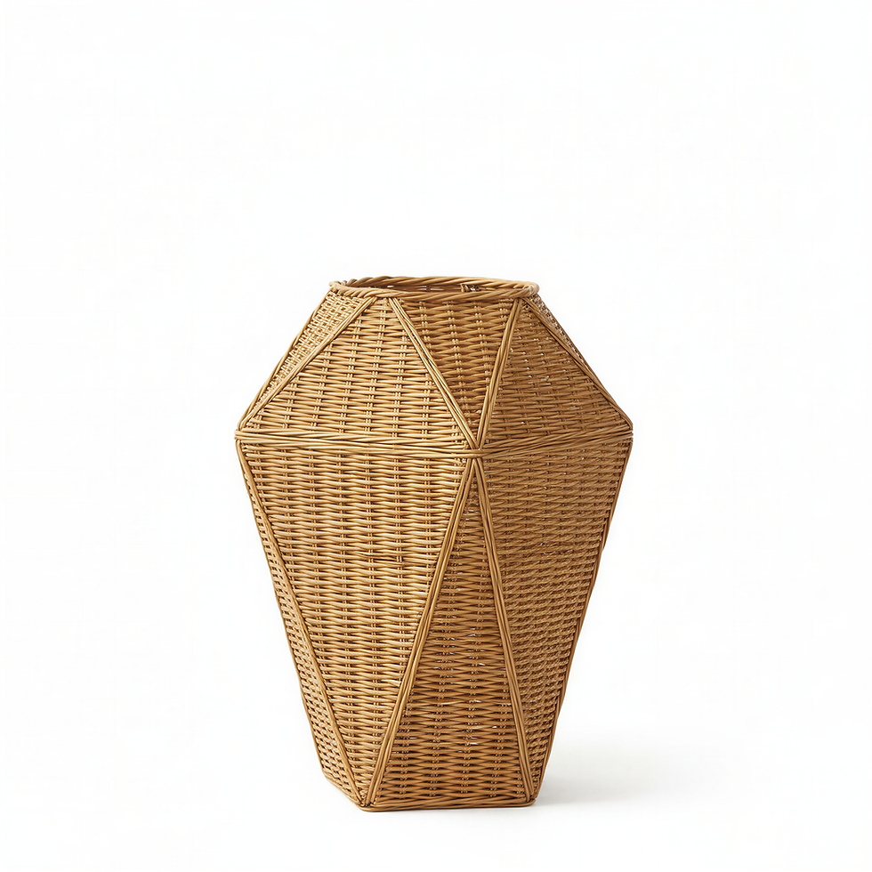 Thumbnail: Hand woven rattan geometric vase for contemporary home decoration