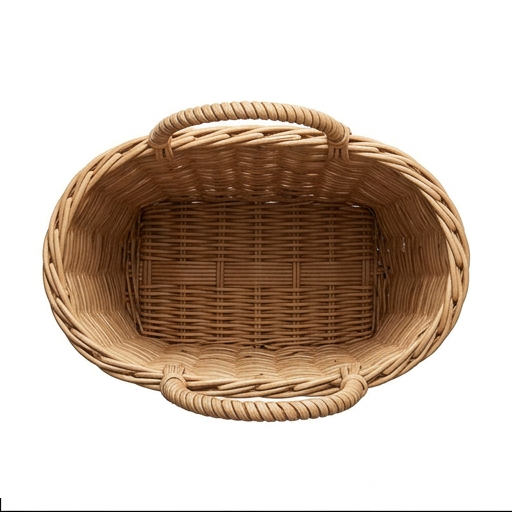 Thumbnail: Woven Faux Rattan Storage Basket with Rope Handles
