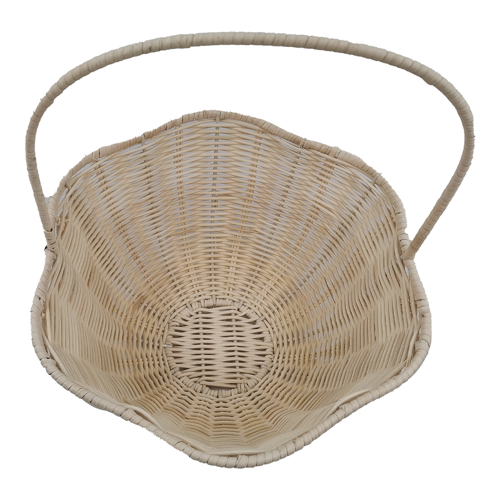 Thumbnail: Round Rattan Picnic Basket with Tall Carrying Handle