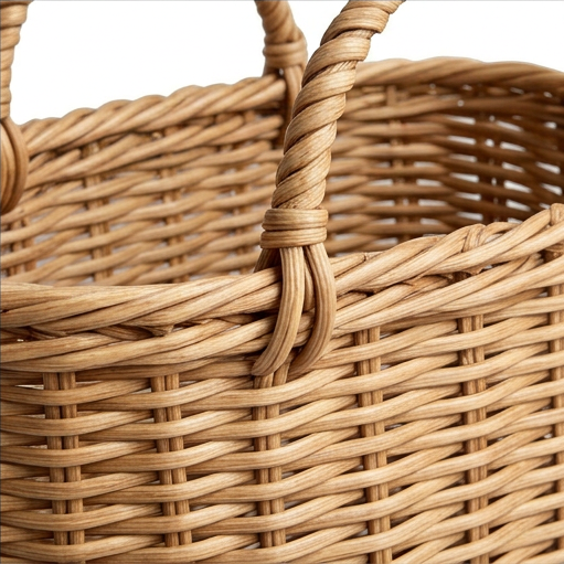 Thumbnail: Woven Faux Rattan Storage Basket with Rope Handles