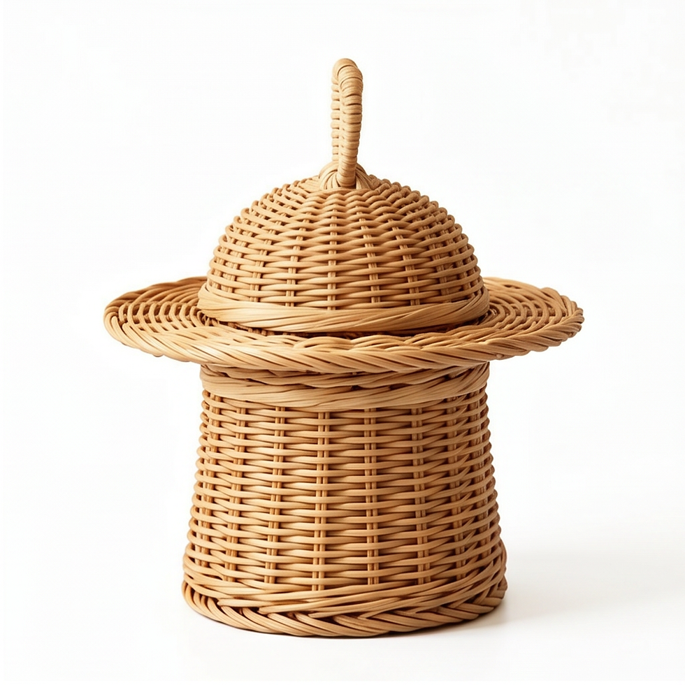 Thumbnail: Bunny Top Hat Woven Storage Basket