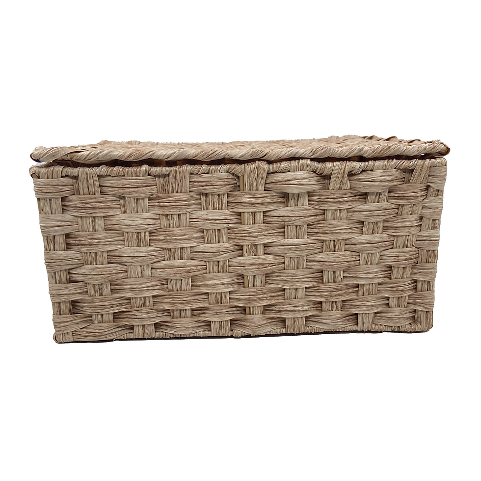 Thumbnail: Rectangular PP Rattan Storage Box with Hinged Lid