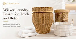 Wicker Laundry Basket for Hotels and Retail