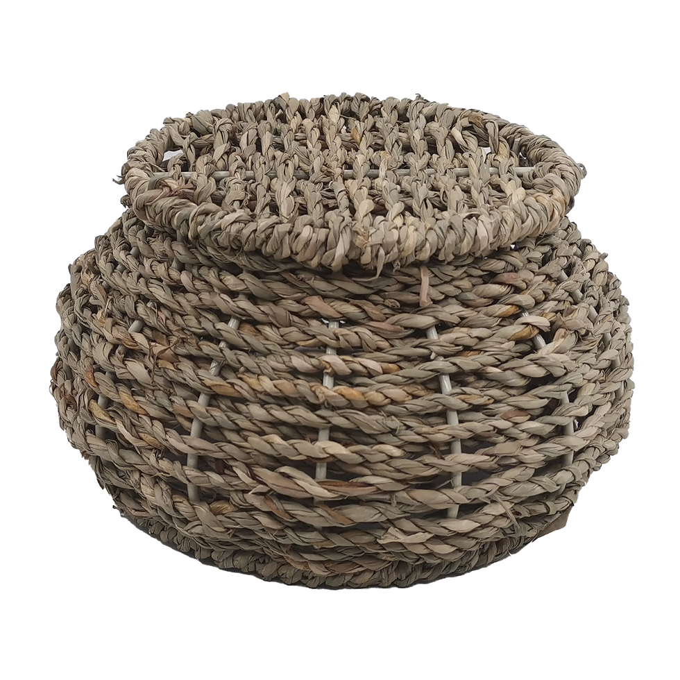 Thumbnail: Deep Round Seagrass Fruit Bowl - Handcrafted Woven Kitchen Storage Basket