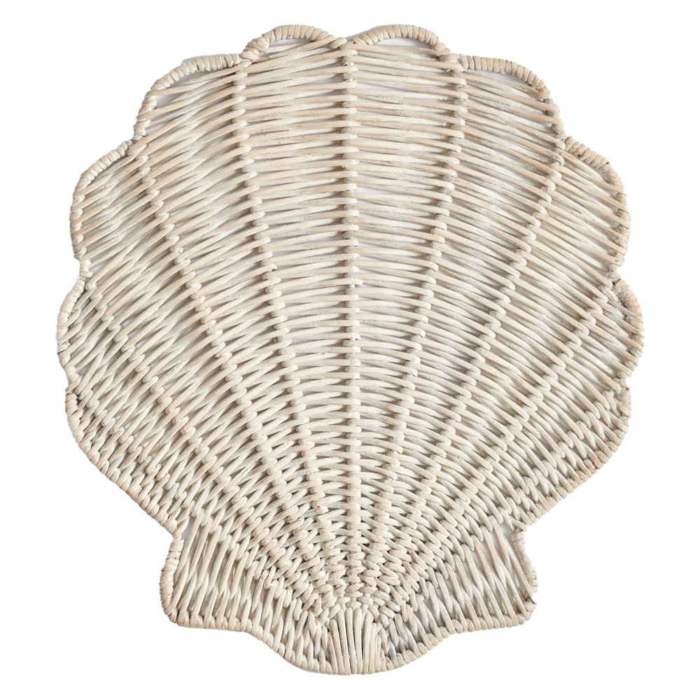 Rattan shell shape placemat