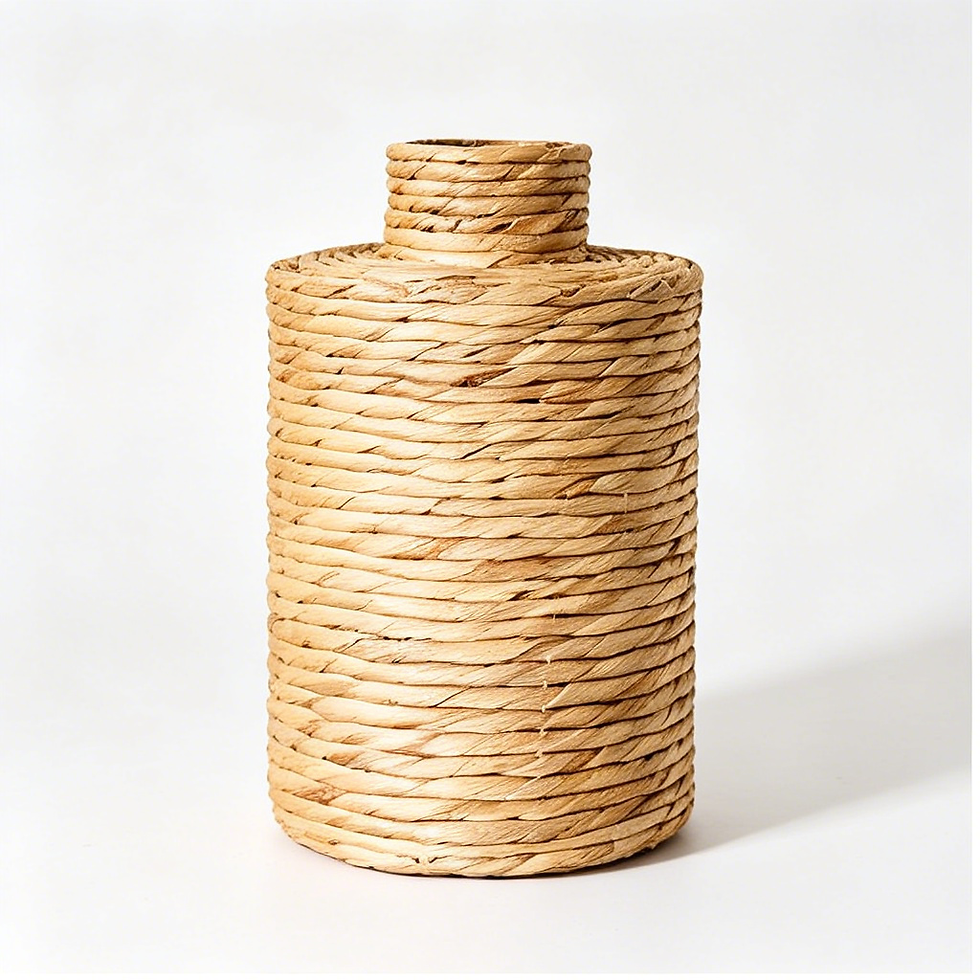 Thumbnail: Scandinavian Handwoven Water Hyacinth Cylinder Vase