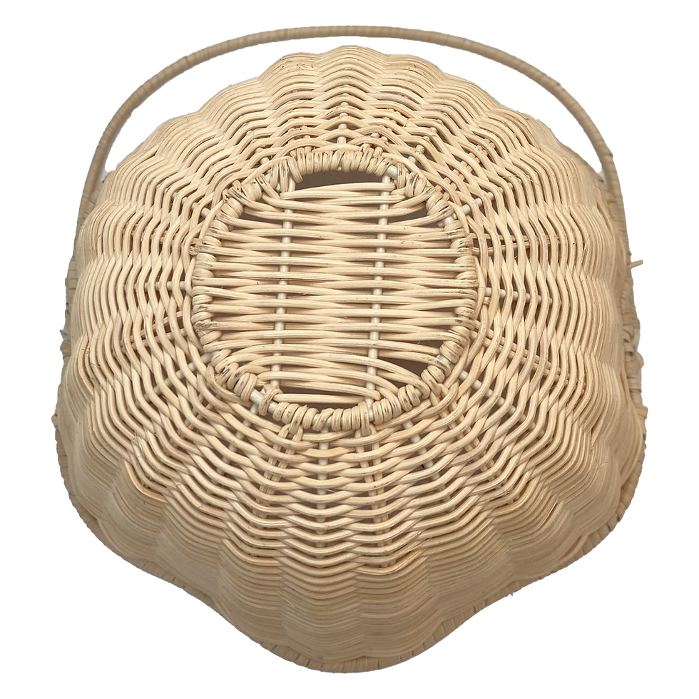 Thumbnail: Round Rattan Picnic Basket with Tall Carrying Handle