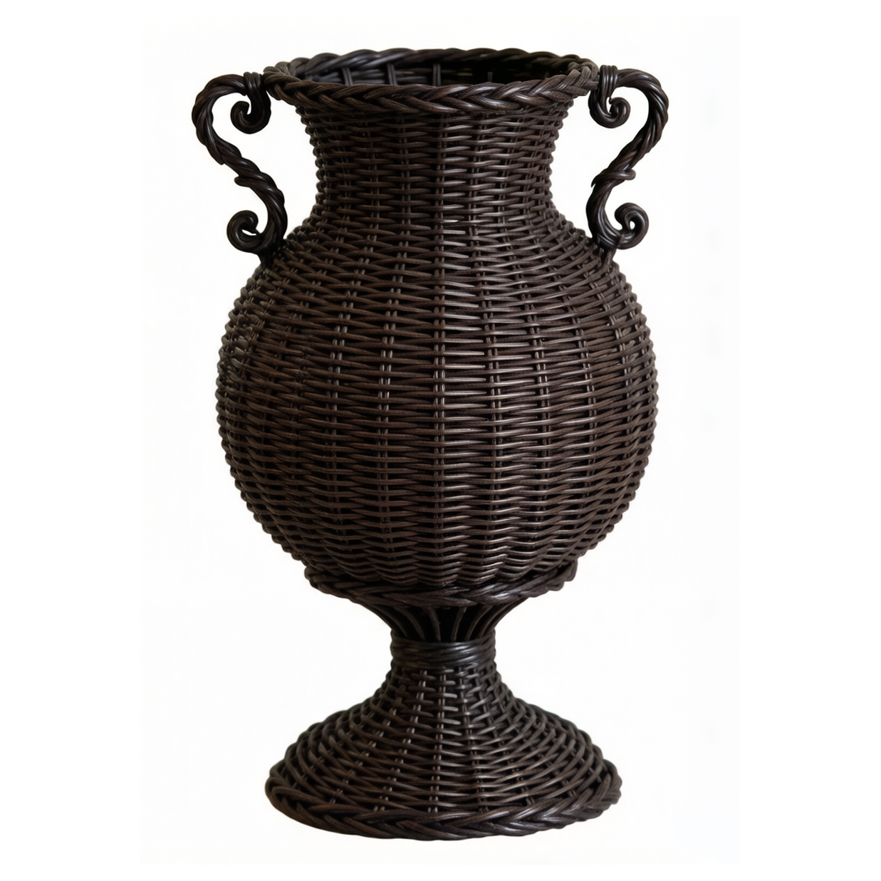 Dark PP Rattan Classical Vase for Indoor Outdoor Decor