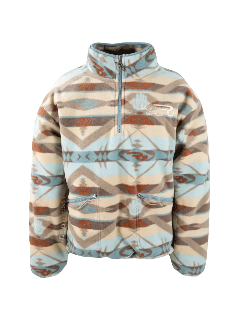 Polarfleece-Zipper-in-stylischem-aztekmuster-design-für-frauen-von-Ranch-Girls