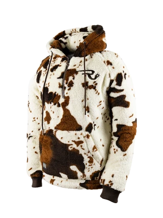 Cow print fleece pullover new arrivals