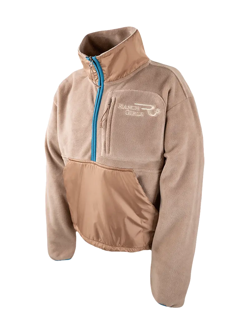 Ranch-Girls-Outdoorfleece-Zipper-für-Frauen-die-Reiten
