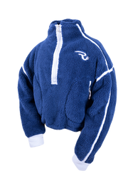 cropped soft plush zipper