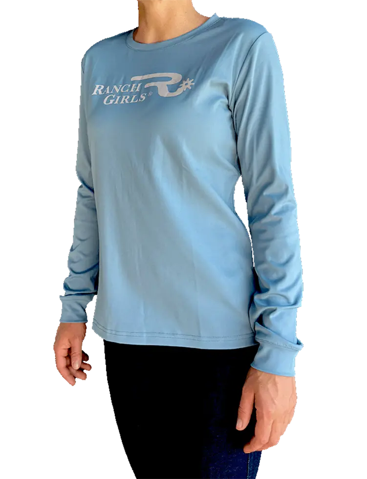 ocean blue longsleeve for active riding girls
