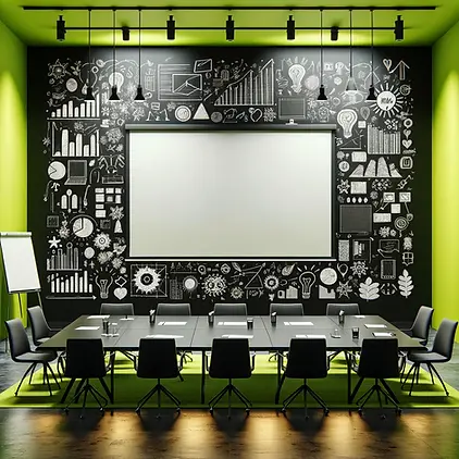 DALL·E 2024-03-29 13.35.34 - Adjust the image to change the black back wall to lime, creat