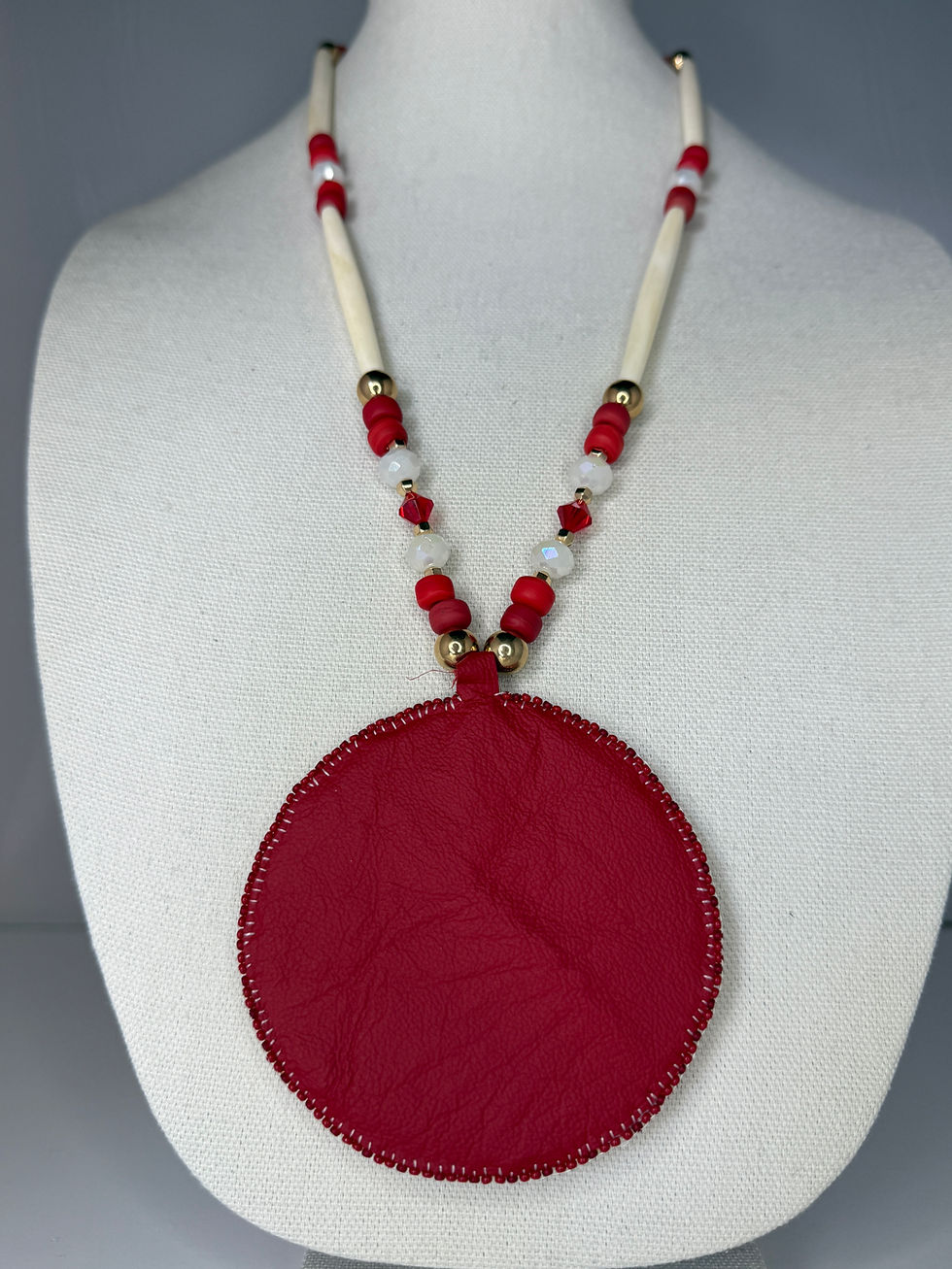 Thumbnail: Red Rose Medallion Necklace