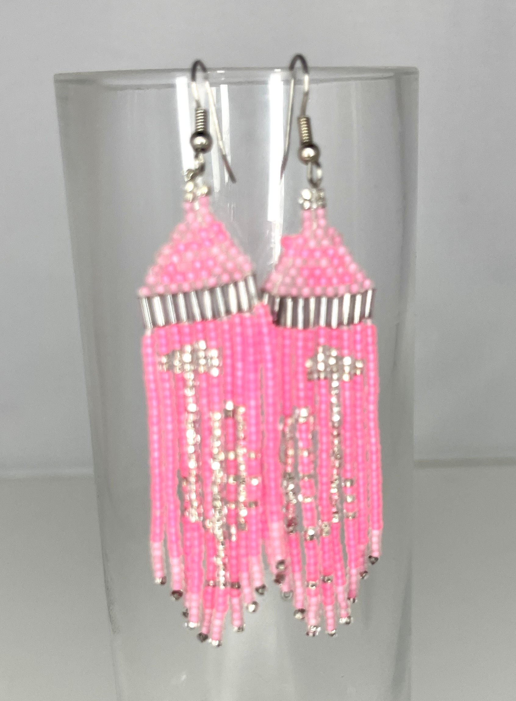 Pink Trumpet Dangle Earring
