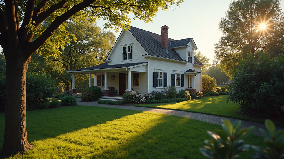 High-angle view of a residential property filmed for a real estate listing