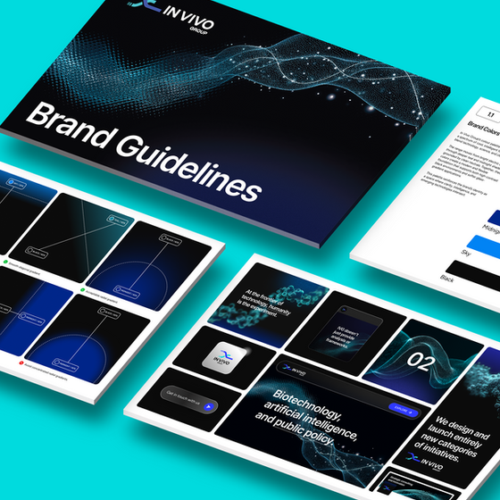 Logo and brand identity for BioTech, DeepTech & AI startup and venture studio.