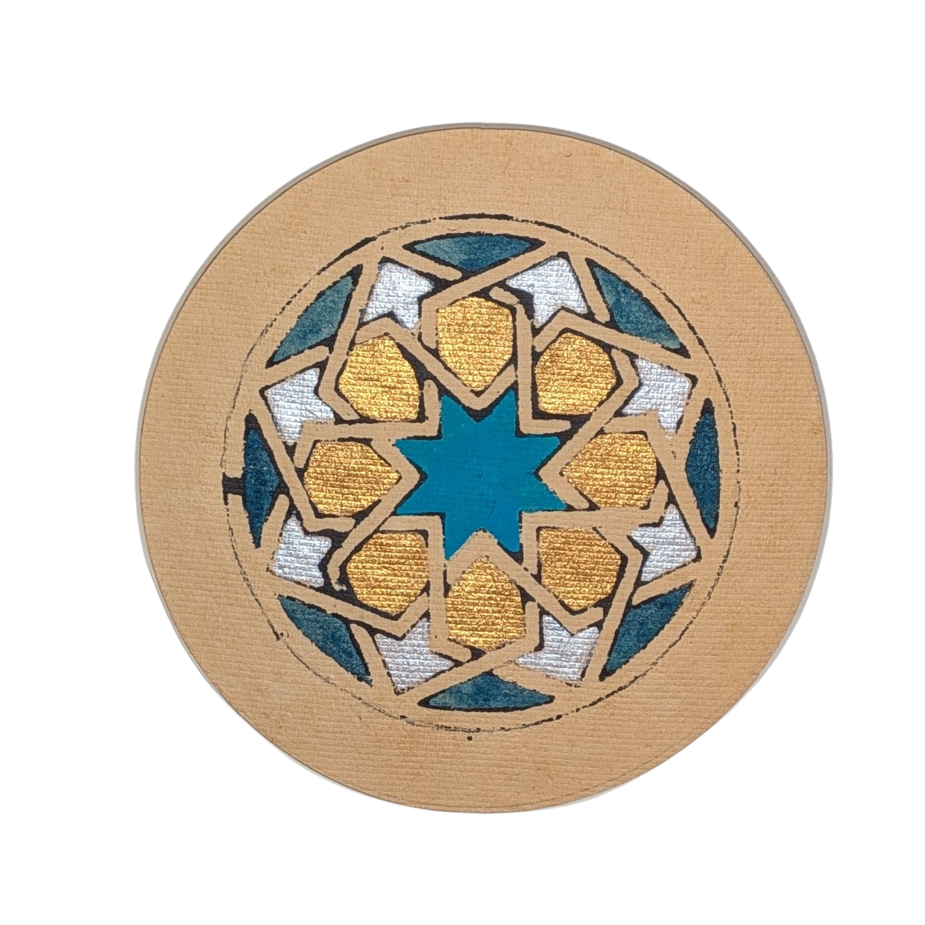 Fragment II — Aquarelle originale géométrie islamique (série de 8)