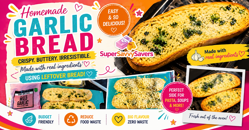 Homemade Garlic Bread using leftover bread