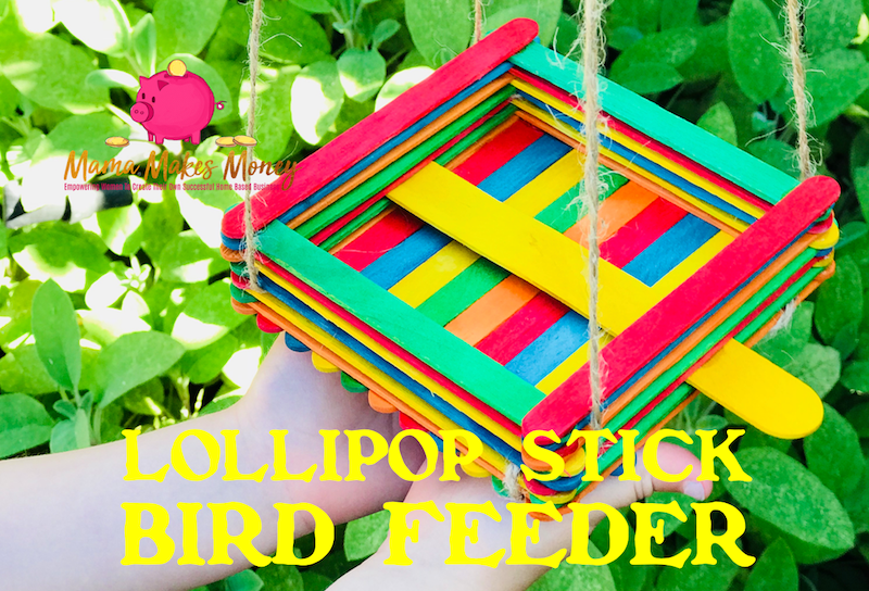 How to make a lollipop stick bird feeder kids craft activity