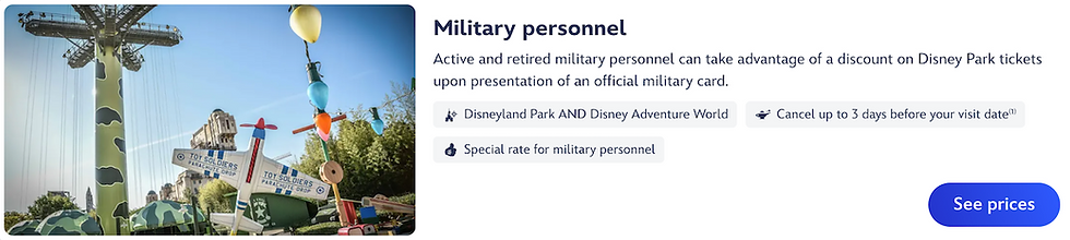 Disneyland Discounts for Military Personnel