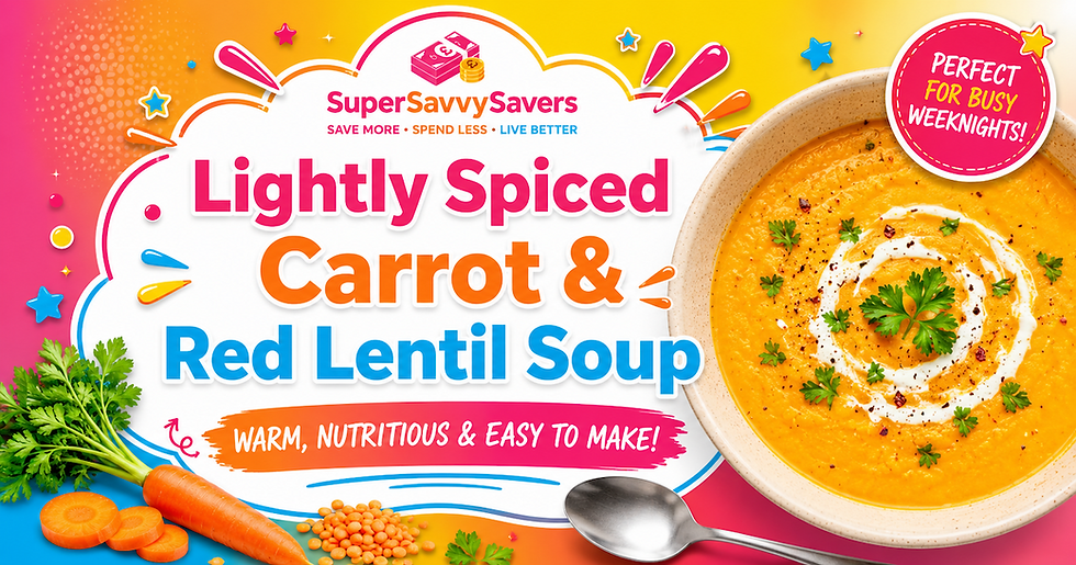 Mildly Spiced Carrot & Red Lentil Soup