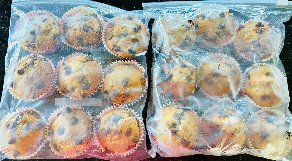 Freezing Banana and Choc Chip Muffins
