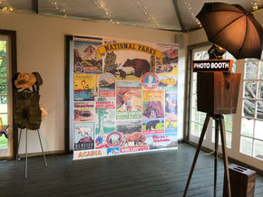 custom printed backdrop set up