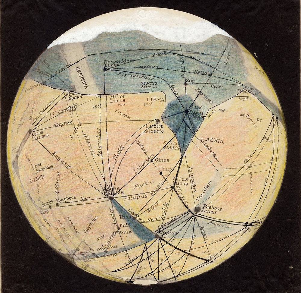Percival Lowell's color map of Mars