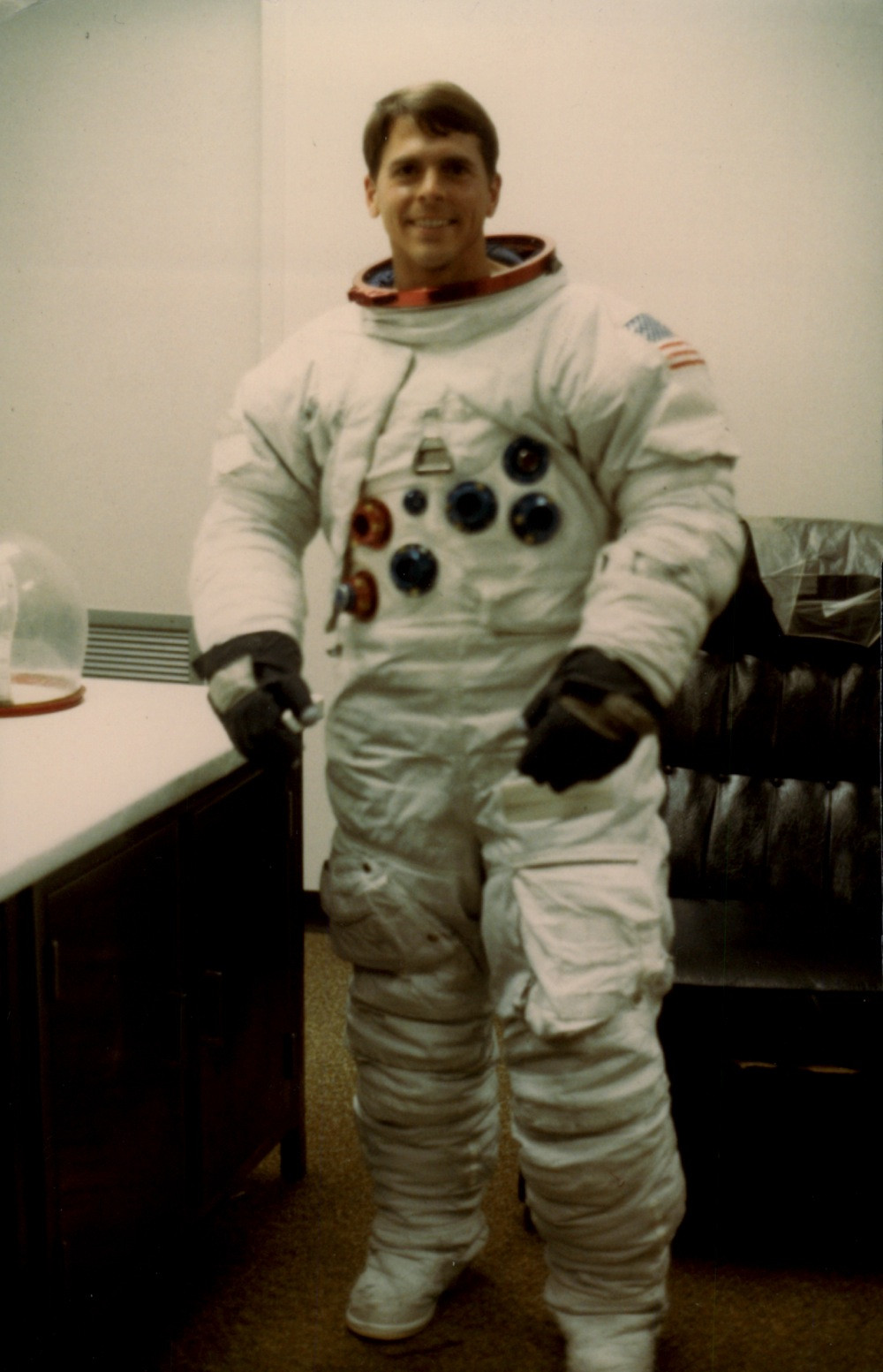 MSE Charles Jones in Apollo-era spacesuit