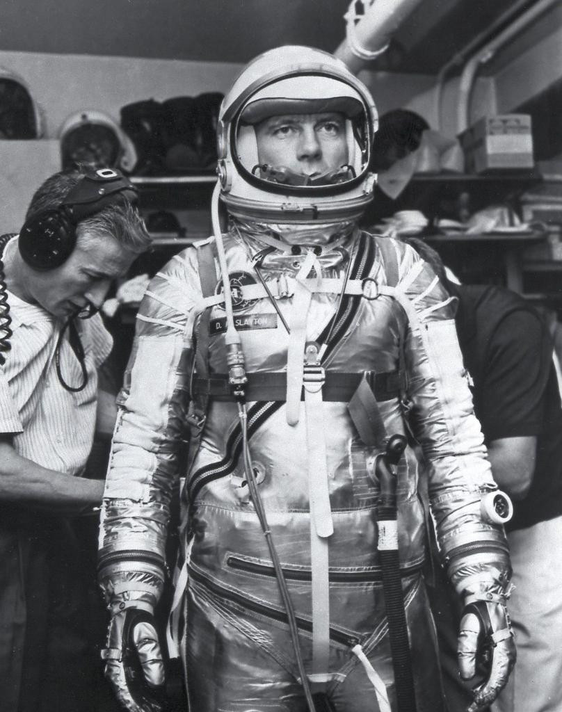 Astronaut Deke Slayton in his Mercury spacesuit