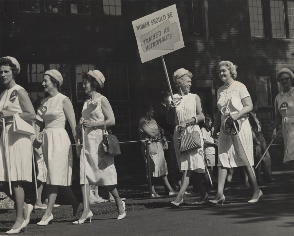 Protest for women astronauts during the early 1960s