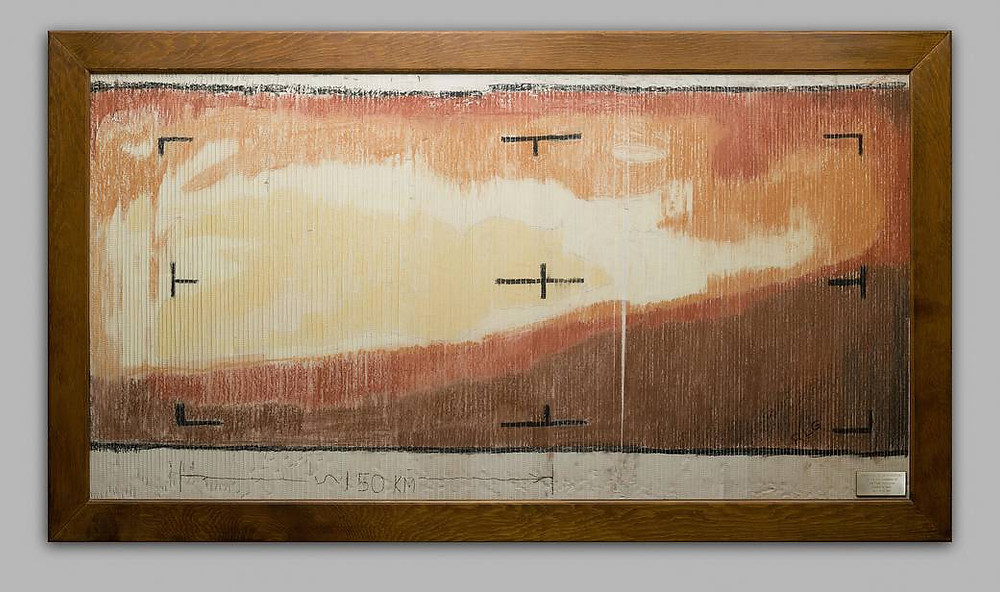 JPL employee-colored picture of the Martian surface taken by Mariner 4