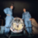 Young and Grissom with the Gemini 3 capsule on the USS Intrepid