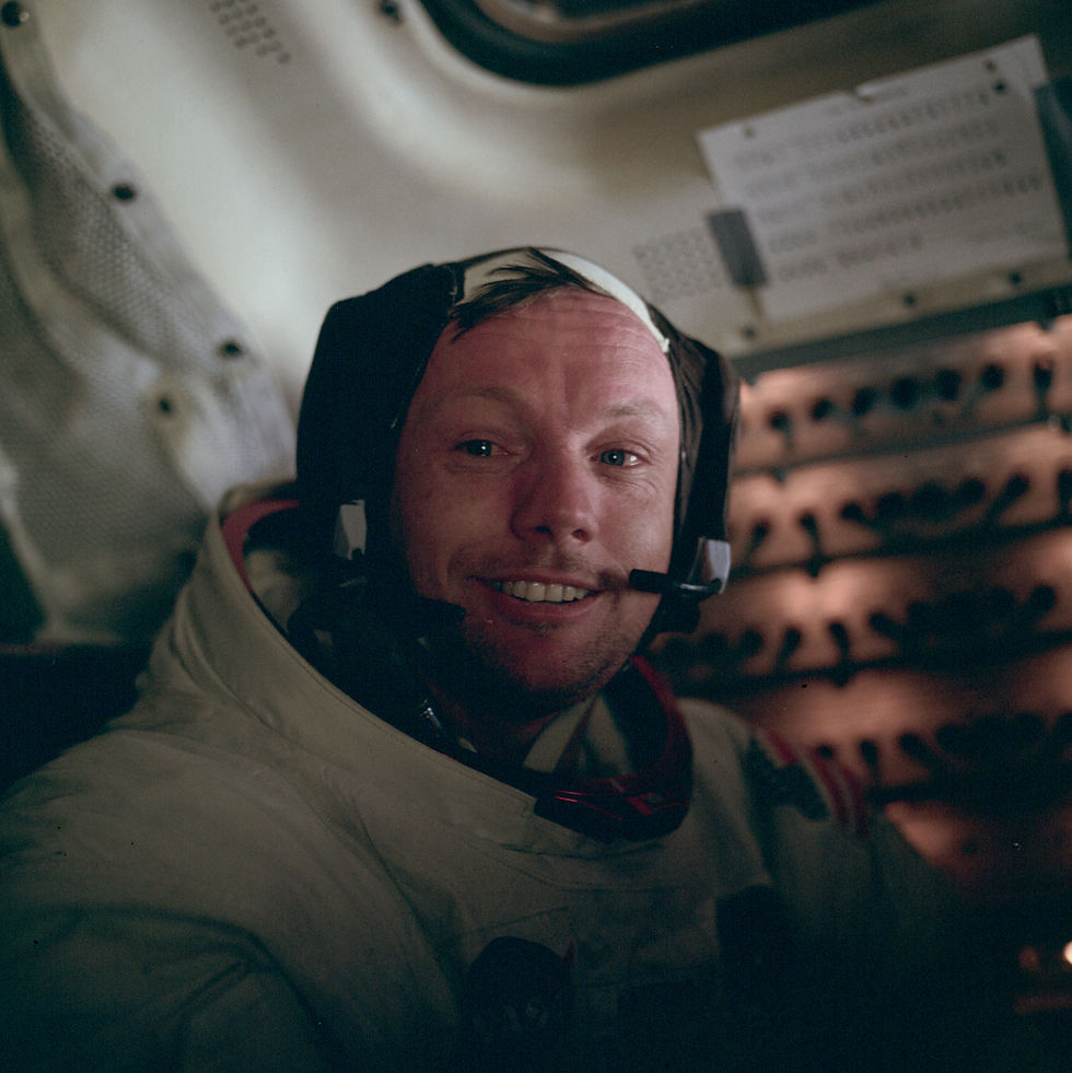 Armstrong in the LM after his moonwalk
