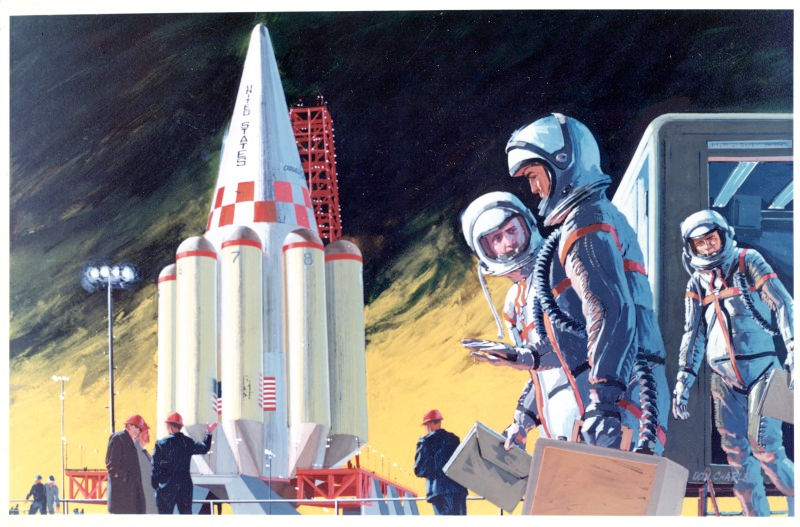 Artwork of Philip Bono's ROMBUS launch vehicle