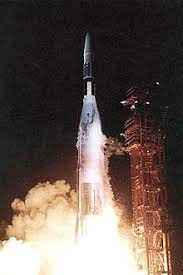 Mariner 2 spacecraft launching on Atlas-Agena rocket from Cape Canaveral, Florida