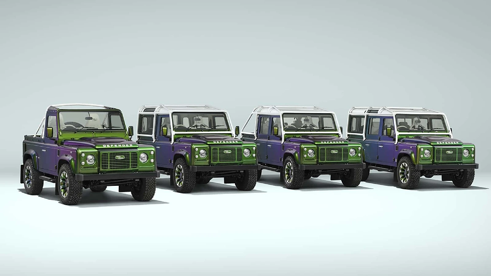 Land Rover reintroduce la silueta clásica del Defender a través de una edición limitada dotada de un bloque V8 y un esquema de pintura con acabados iridiscentes.