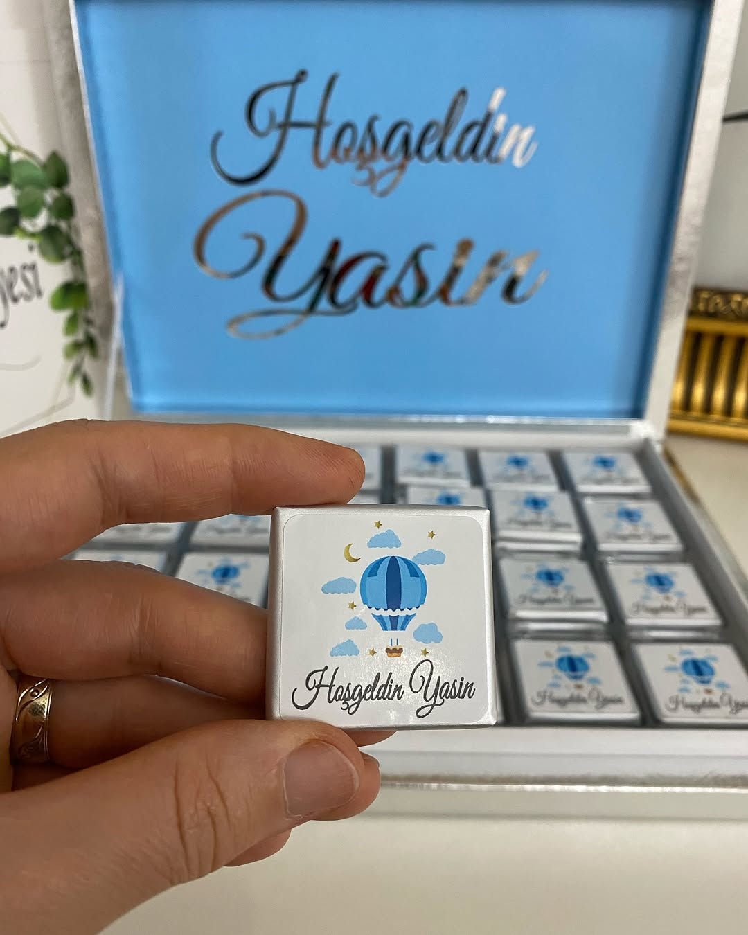 Karton Kutulu Baskılı Madlen Çikolata 50 Adet - Model 15