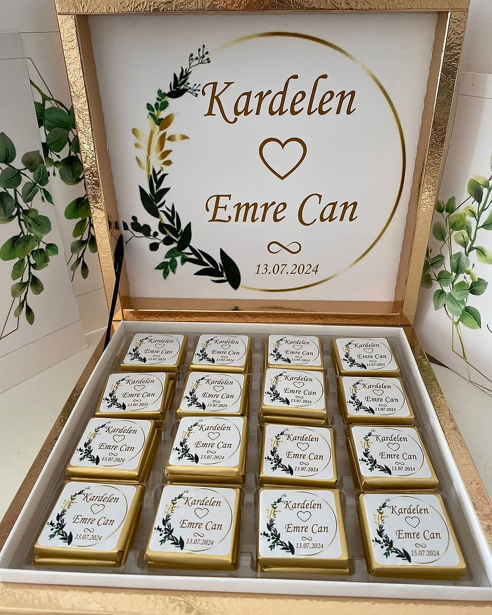 Küçük resim: Karton Kutulu Baskılı Madlen Çikolata 50 Adet - Model 44
