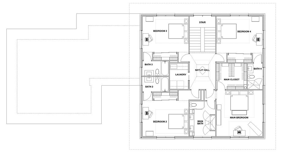 Thumbnail: Four Square - Two Level - 3160 SF - 4BR - 4.5Ba - Flat roof