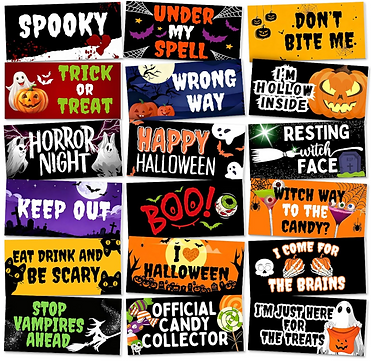 Halloween Photo Booth Prop Signs