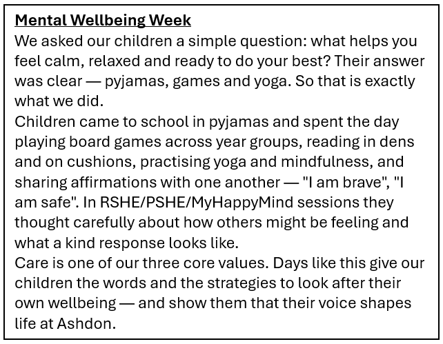 Mental Wellbeing Week Blurp
