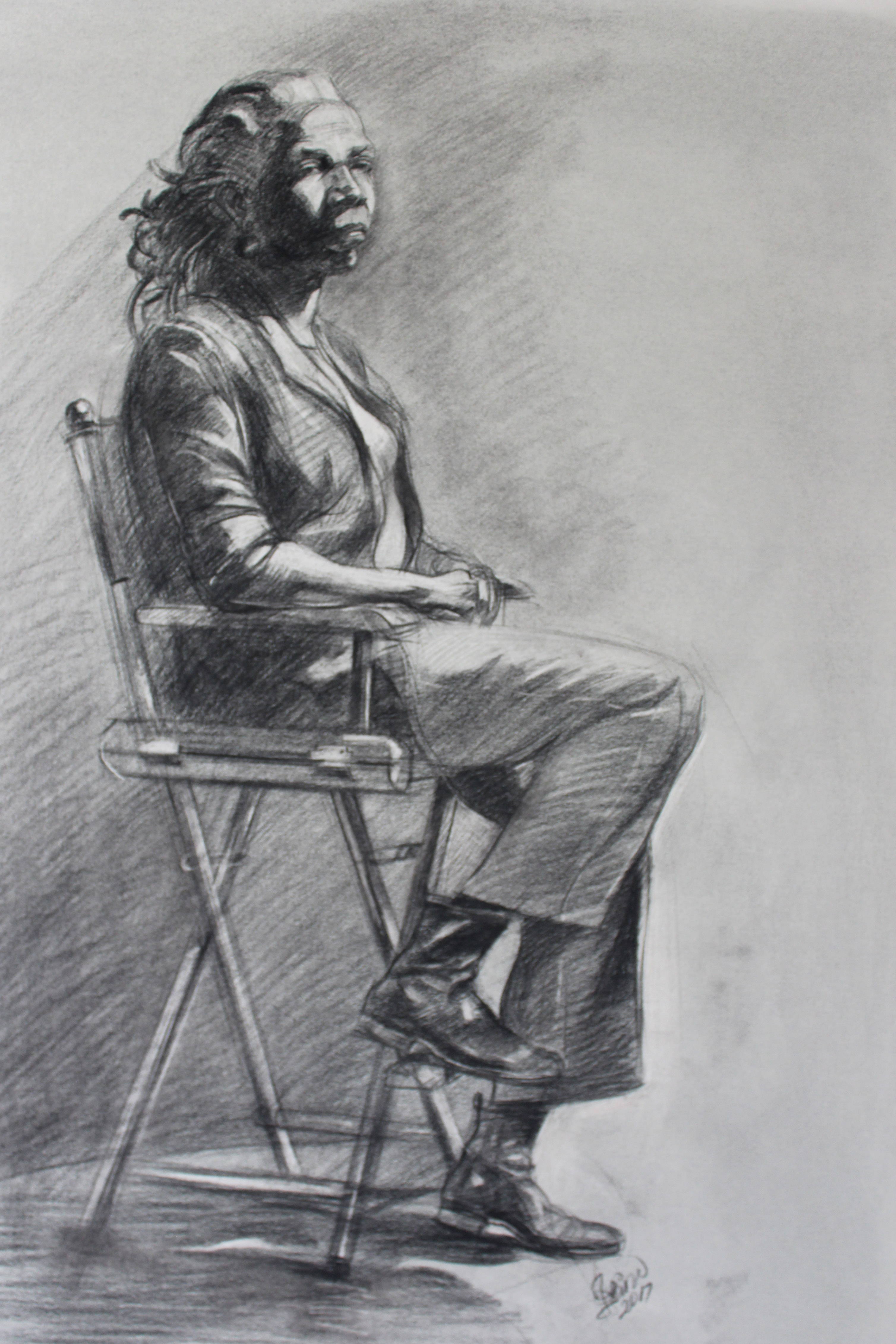 Conte charcoal on paper